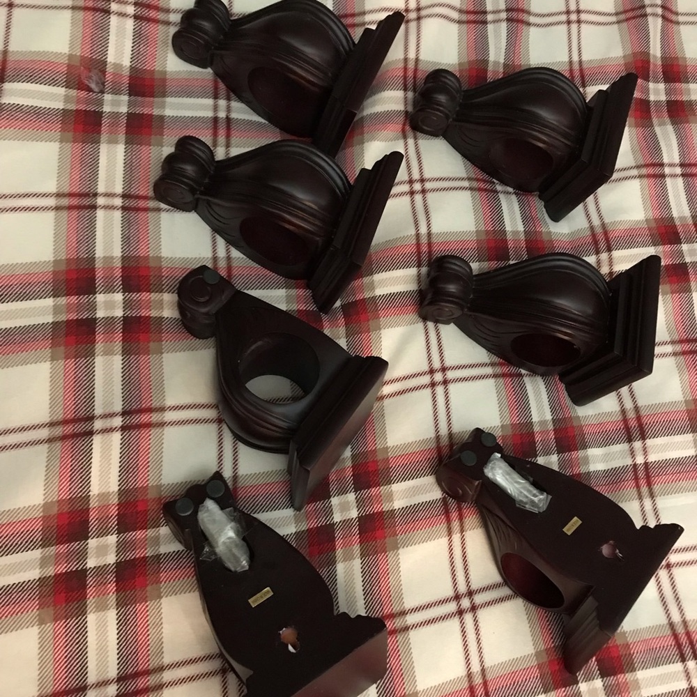 7 Resin  (Wood look) Curtain Rod Holder 2 in diameter. $38.99/2 on Wayfair!
